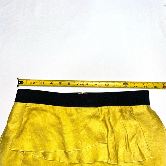 Skirt Yellow black BCBG  embellished ruffles - Picture 9 of 16